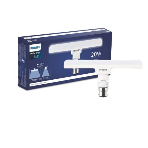 Philips Stellar Bright 20-watt LED T-Bulb, Base B22 (Crystal White) – Pack of 1