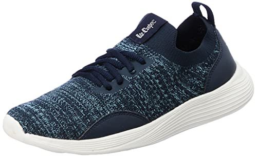 Lee Cooper LC4156L Men’s Lightweight Leather Lace-Up Sports Shoes | Super Flexible, Breathable & Comfortable for Running, Walking & Everyday Wear_42EU_8UK Navy