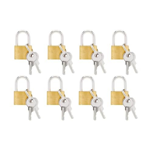Eagean Automatic Mini Locks with Keys for Luggage, Backpacks, Bulk Tiny Padlocks for Jewelry Box, Gym Bags, Diaries (25mm) (4)