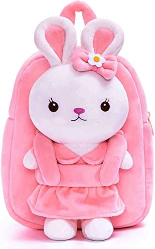 Frantic Kids Soft Animal Cartoon Travelling School Bag Soft Plush Standard 1 Compartment Backpack Boys Girls For 2 To 5 Years Boys/Girls Nursery,Preschool(Fullbodypink Rabbit) Full Size,10 Litre