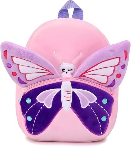 Delicado Cute Small Toddler Kids Preschool Backpack butterfly design Nursery Preschool Playschool School Picnic Travelling Bag for Baby Boy Girl Age 2-5 Years