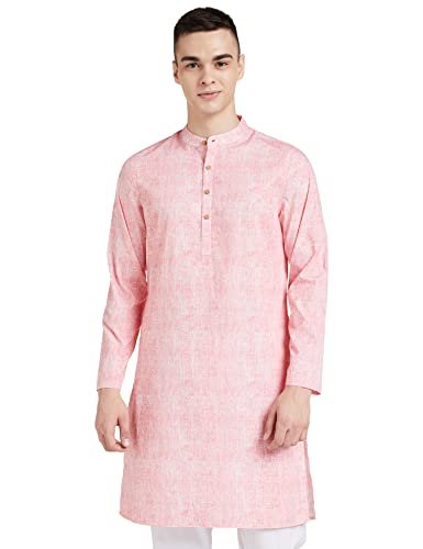 Amazon Brand – Symbol Men’s Cotton Printed Long Kurta (Regular Fit) (SY-A22-MNA-ETK-30_Pink_7XL)