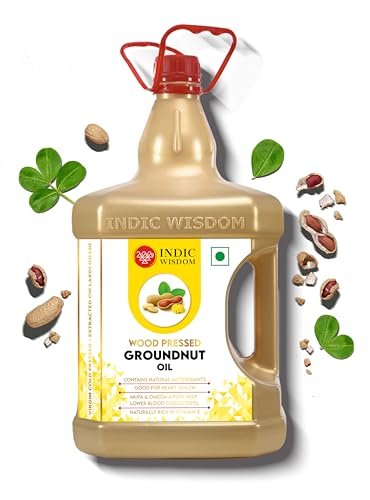 IndicWisdom Wood Pressed Groundnut Oil 5 Liter (Cold Pressed Groundnut Oil – Extracted on Wooden Churner)