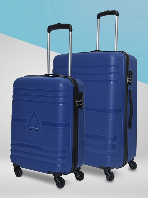 ARISTOCRAT Airstop Set of 2 (Small 53cm | Medium 63cm) – Trolley Bag Cabin & Check-in Set 4 Wheels – 25 Inch
