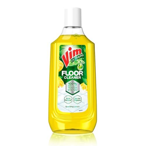 Vim Floor Cleaner: 1000ml | Sparkling Lemon | 100% Removal of stains for complete clean floors & long lasting fragrance