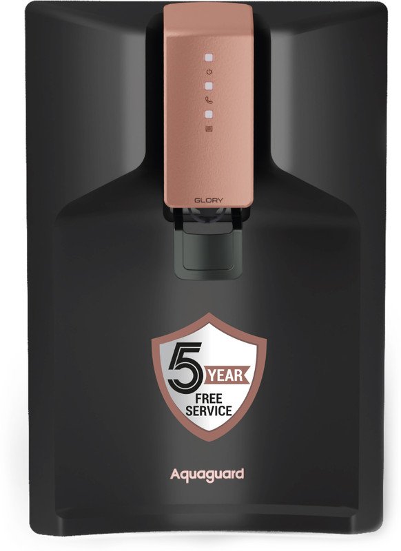 Aquaguard Glory WS RO+UV+UF +5YF Service 6 L RO + UV + UF + Copper Water Purifier | 5 Year Free Service Plan | 10 Stage Purification | India’s No.1 Purifier* | Suitable for all water sources(Black)