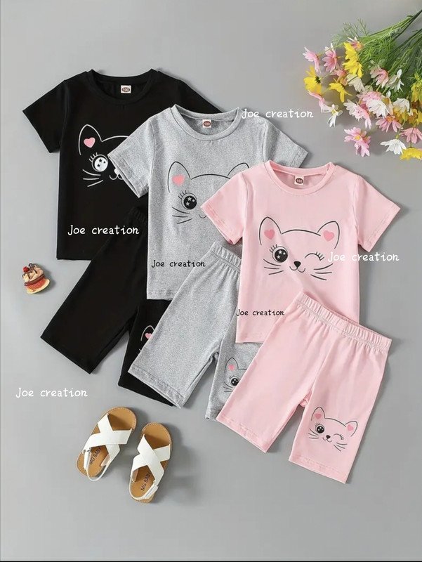 MiiM Baby Boys & Baby Girls Casual T-shirt Shorts(Pink)