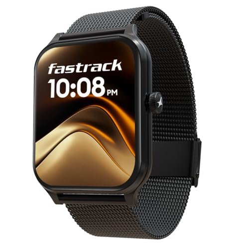 Fastrack New Limitless Classic|Large 1.91″ Super UltraVU Display|Functional Crown|Highest 320×385 Pixel Resolution|SingleSync BT Calling|100+ Sports Modes|Metal Case Premium Smartwatch – Black Mesh