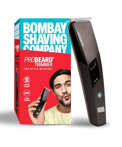 Bombay Shaving Company Pro Beard Trimmer For Men | 6 Beard Trimming Combs, Self-sharpening Stainless Steel Blades, Type C Charging Port | Beard Styling Trimmer | Travel Shaver | Gifts For Men