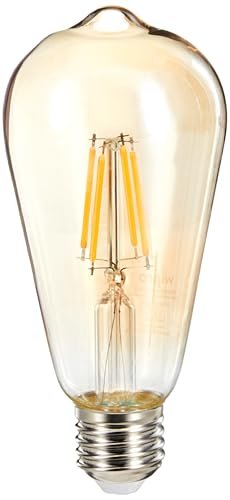 Wipro Garnet 6W ST64 LED Filament Bulb | Decorative LED Bulb for Home & Office Decoration | Energy Efficient Filament Bulb comes with In-Built Surge Protection | E27, 2700K(Warm White, Pack of 1)