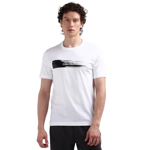 Calvin Klein White Printed Crew Neck Short Sleeves T-Shirt