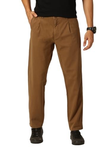 Thomas Scott Men 100% Cotton Straight Fit Chino Trouser (Dark Khaki, 36)