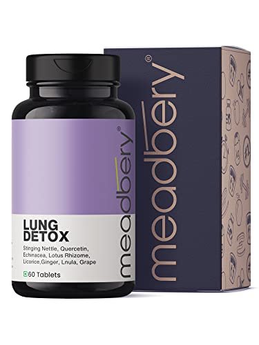 Meadbery Lung Detox 100% Ayurvedic Lungs Detox For Smokers With Vitamins Mulethi Echinacea Natural Plant Extracts Removes Tar From Lungs And Liver Due To Smoke Air Pollution (Pack of 60 Tablets)