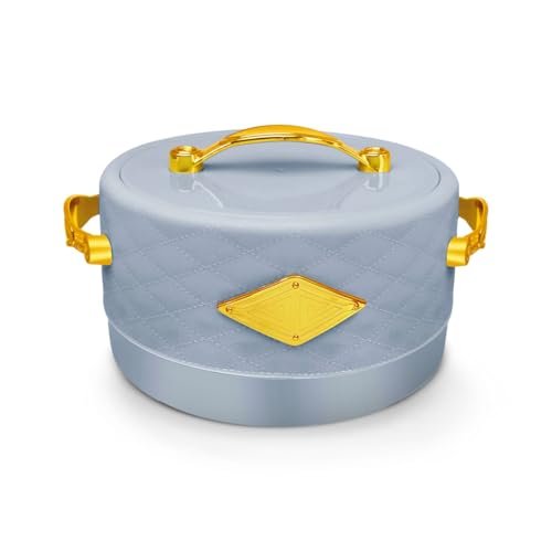 WARMEO Trinity Insulated Inner Stainless Steel Casserole, 1800ml, Sky Blue| BPA Free | Food Grade | Easy to Carry | Easy to Store | Chapati | Roti | Curd Maker