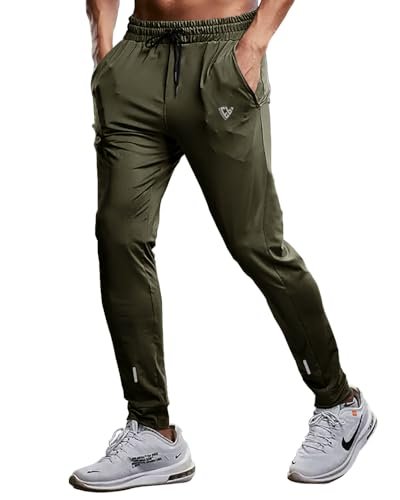 Noble Monk Men’s Regular Fit Track Pants | Sport Pant | Plain Track Pant for Men Olive Green