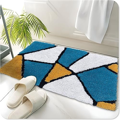 AAZEEM Absorbent Door Mat for Indoor Entrance 16×24 Inch Non Slip Mat for Front Door Entryway,Soft Cotton Home. Hotel Balcony Floor Carpet,Yellow,Rectangular