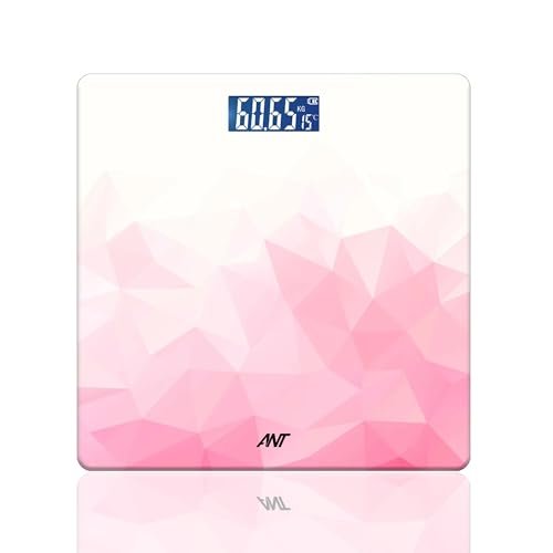 ANT Flora Ruby Digital Bathroom Scale for Body Weight Highly Accurate Body Weighing Machine Compact Size LED Display, High Standards Sturdy Tempered Glass, Conversion Switch, 30 Months Warranty_ Ruby