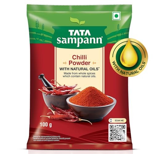 Tata Sampann Chilli Powder with Natural Oils, 100g, Lal Mirchi Powder, Mirchi Powder