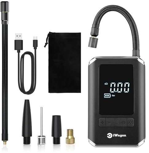 iWagon i5626 130 PSI Portable Electric Tyre Air Inflator Pump for Car & Bike | 4000 mAh | Digital HD Display | 4 Air Fill Modes | LED Light |Type C