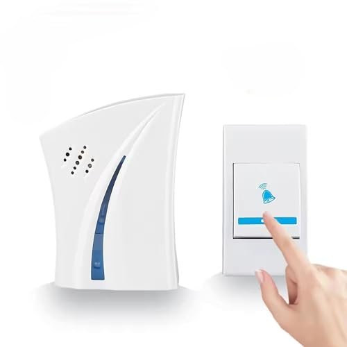 BellWireless Doorbell Kit Over 100 Feet Range 32 Rings Door Bell Chime LED Flash Cordless Wireless Calling Remote Cantrol Door Bell Ideal for Home/Shop/Office (Multicolor)