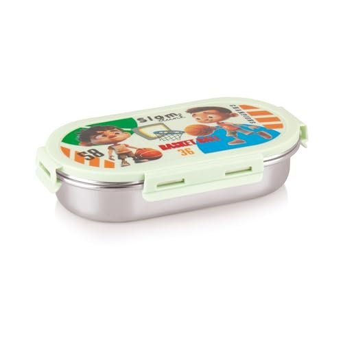 Attro Pluto Stainless Steel Lunch Box with 1 Small Container Airtight Leak-Proof Food Grade – Green 540ml+170ml