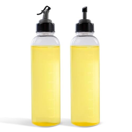 HomeWiz plastic Oil Dispenser 1 Litre | Pack of 2 | Transparent, Leak-Proof, BPA-Free Oil Container for Cooking Oils & Vinegar | Kitchen accessories items for home | 2000ml |