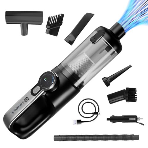 GoMechanic Car Vacuum Cleaner 2-in-1 | Corded + Cordless for Dust Cleaning | 18000Pa High Power Suction | BLDC Motor | Cordless Blower | Steel + Paper HEPA Filter | Rechargeable