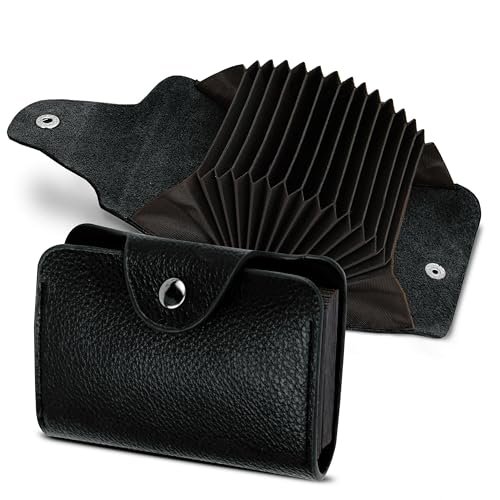 Storite 13 Slots PU Leather Credit Debit Card Holder Wallet for Men & Women (10.5 x 7.5 x 2.5 cm, Black)