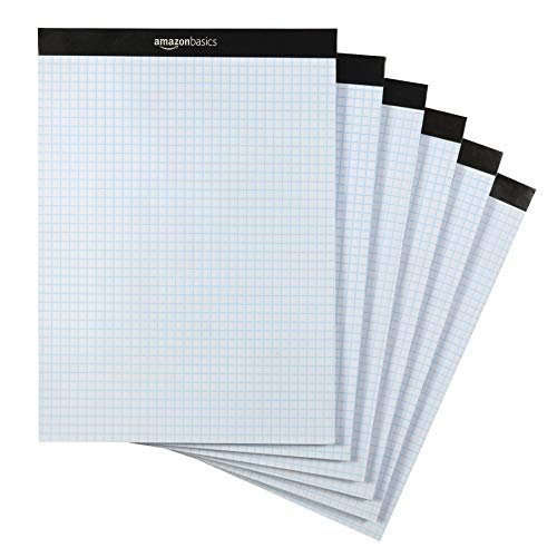 AmazonBasics Quad Ruled Graph Paper Pad, Letter Size 8.5″ x 11″, 6-Pack