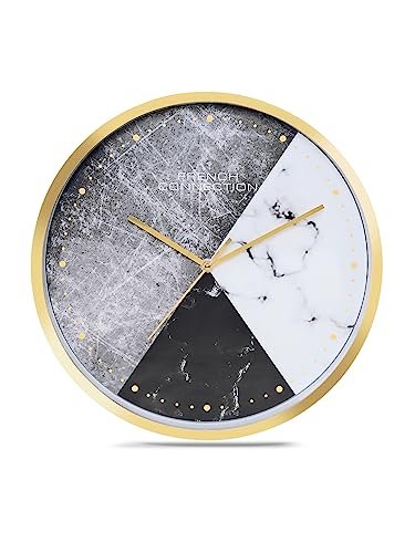 French Connection Elegant Analog Tricolour Dotted Round Wall Clock – Size: 12 Inches – FCWC15-C