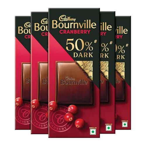 Cadbury Bournville Cranberry 50% Dark Chocolate Bar, 78 gram (Pack of 5)