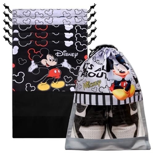 Urbane Home Shoe Cover | Travel Shoe Storage Bags | Polyester Storage Bag | Drawstring Shoe Cover | Shoe Organizer with Clear window | Pack of 6 | Multi