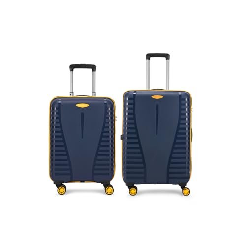 Aristocrat 2 Pc Airpro Plus Set Cabin 55Cm(Small) Check-in 66Cm(Medium) 8 Wheel Spinners Trolley Bags for Travel Hard Case Luggage, Lightweight Bag with TSA Lock & Anti-Theft Zipper(Blue), Black