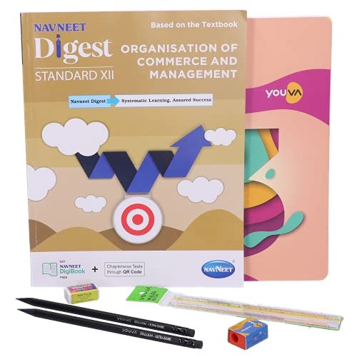 Navneet Youva Happiness Combo Organisation of Commerce & Management Study Kit (1 Digest + 1 Long Book + 2 Pencils + 1 Sharpener + 1 Eraser + 1 Scale), (23946)