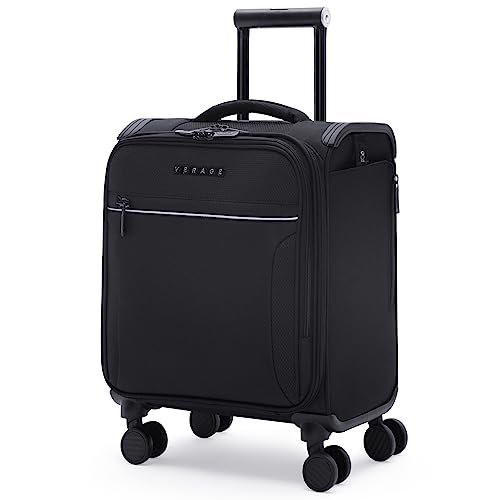 Verage Polyester 8 Wheels Toledo Softside Expandable Spinner Wheel Luggage, Black, Carry-On Luggage 15-Inch, 45.97 cm