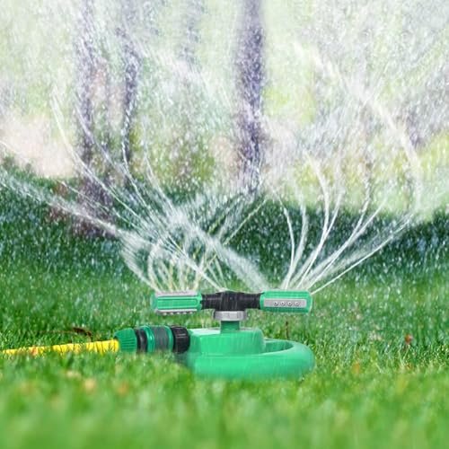 M2 ENTERPRISE Lawn Sprinkler, Automatic Garden Water Sprinkler,Upgrade 360 Degree Rotation Irrigation System with 3600 Square Feet Coverage for Yard,Lawn and Garden