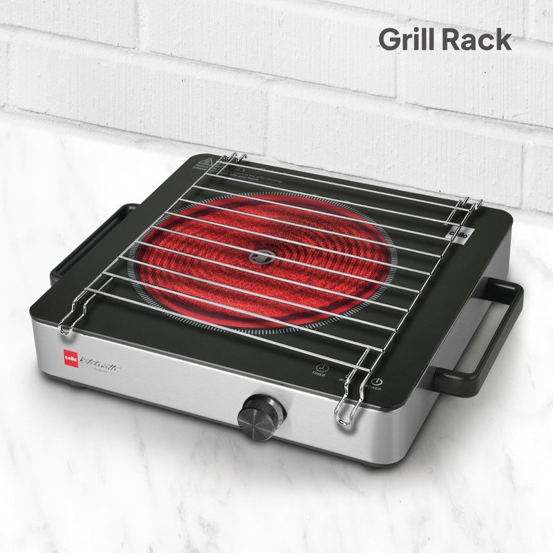 CELLO 2200 W Infrared Cooktop Touch Panel(Black, Trion Infrared Stove 2200W | 3.5MM Crystal Top Glass, 4KV Surge Protection)