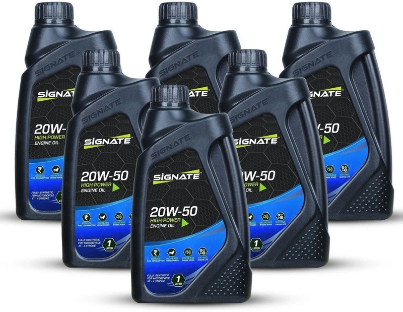 Signate 20-W50 New Semi-synthetic engine oil for bicycles High Performance Engine Oil(1 L, Pack of 6)