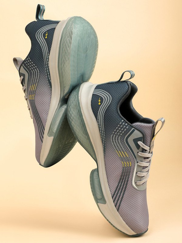 CAMPUS LAM ‘s Sports | Cushioned Insole with Support-Tech | Breathable Lace-Up Running Shoes For Men(Grey , 8)