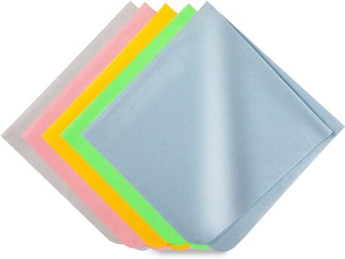ZedGear Microfiber Cleaning Polishing Cloth for Mobile Screen Camera Lense Tablets iPad Monitors Desktop Laptop Sunglasses and Other Glass Materials (Multi-Color) 6 x 7 Inches – Pack of 5