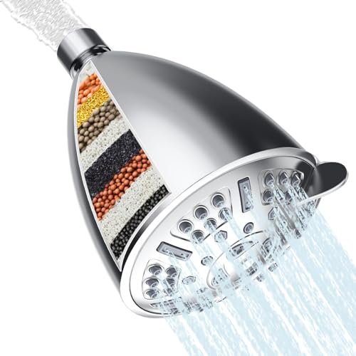 CostarMatter 17-Stage Shower Head Filter for Bathroom, Hard Water Softener for Shower and Home, Multi-Mode Water Softener for Bathroom, 360°Steerable, 2 Filter-Cartridge