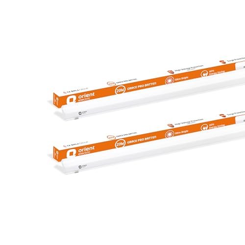 Orient Electric Grace Pro 20W LED Batten| 2000 lumens Bright Light Output| LED tubelight for Home| Sleek & Stylish Design| Non-breakable Polycarbonate housing | Pack of 2