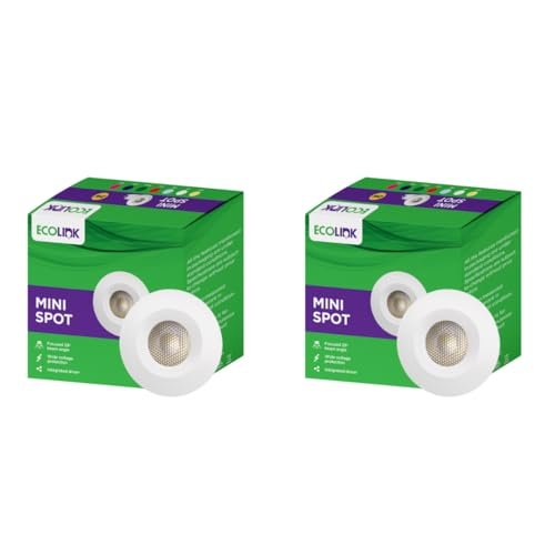 EcoLink Polycarbonate 2W LED Spot Light | B15D Mini Spot Light for Display & Home Decoration | Cut Out: 35Mm, Color: Green, Pack of 2