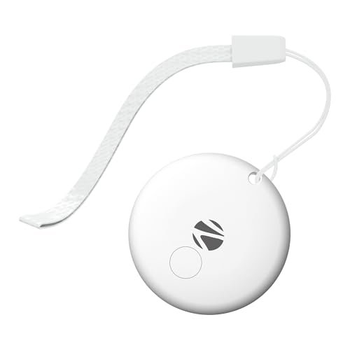 Zebronics Smart Finder Tag (Android Only), Google Find Hub Compatible, Ring to Find, Lost Mode & Real Time Item Tracking, Quick Setup, 1 Year Battery Backup, Lanyard Included (Loshall Tag, White)