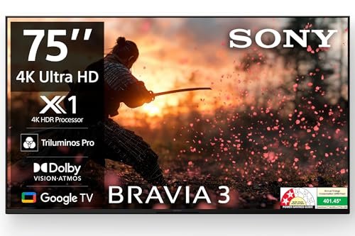 Sony BRAVIA 3 Series 189 cm (75 inches) 4K Ultra HD AI Smart LED Google TV K-75S30B (Black)