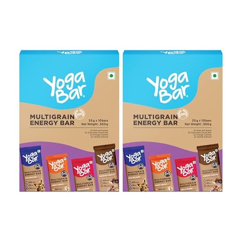 Yogabar Energy Bars – Pack Of 20|Healthy Diet With Fruits,Nuts,Oats And Millets,Gluten Free And High Protein Crunchy Granola Bars,700 Gram,Nut & Seed,Orange Cashew,Chocolate Chunk Nut,