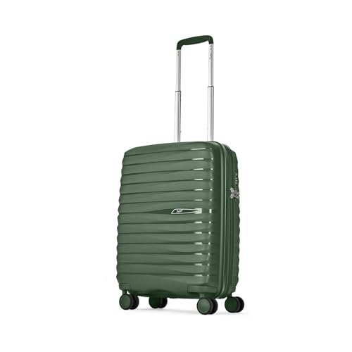 Skybags Float Max 55 Cms Small Cabin Polypropylene Hardshell Sided Luggage/Suitcase/Inline Expandable Trolley Bag- Green