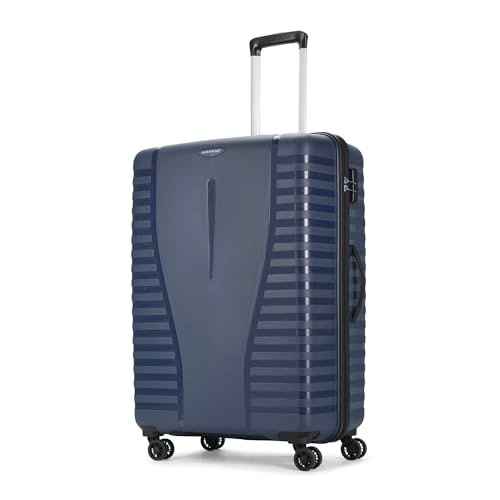 Aristocrat Large Polypropylene Airpro Spinner Check-in 75 Cm() 8 Wheels Trolley Bags for Travel Hard Case Luggage, Lightweight Bag with Combination Lock & Robust Trolley with 3 Years Warranty (Blue)