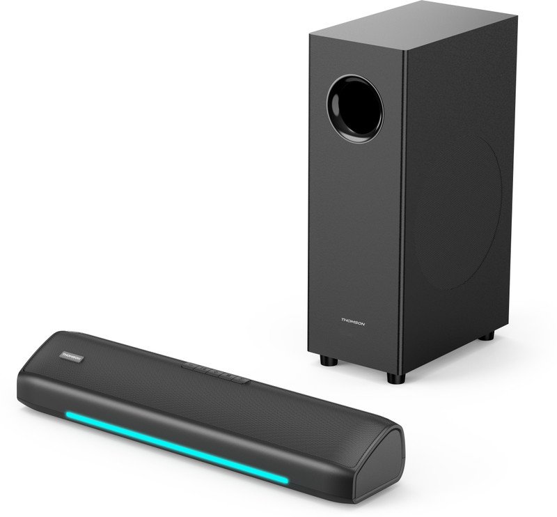 Thomson AlphaBeat60 | Remote Control EQ modes I Designed for powerful performance 60 W Bluetooth Soundbar(Black, 2.1 Channel)