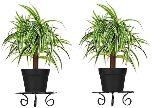 Amazon Brand – Solimo Metal Round Plant Stand and Holder | Set of 2| Indoor & Outdoor Use